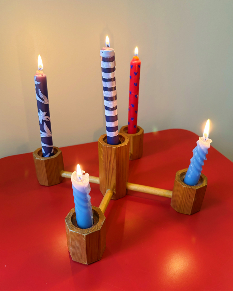 50’s Wooden Candelabra
