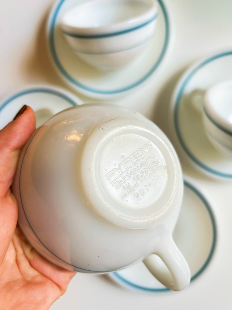 80’s American Corning Pyrex Opaline Teacups