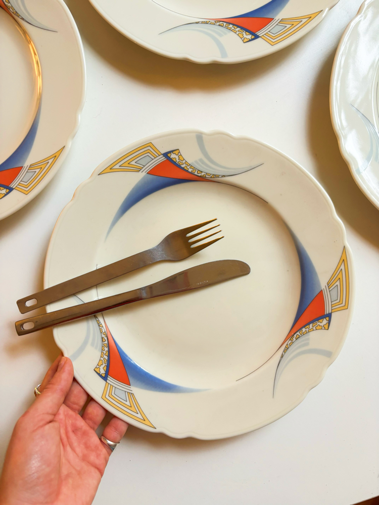 80’s German Bavarian Porcelain Art-Deco Plates