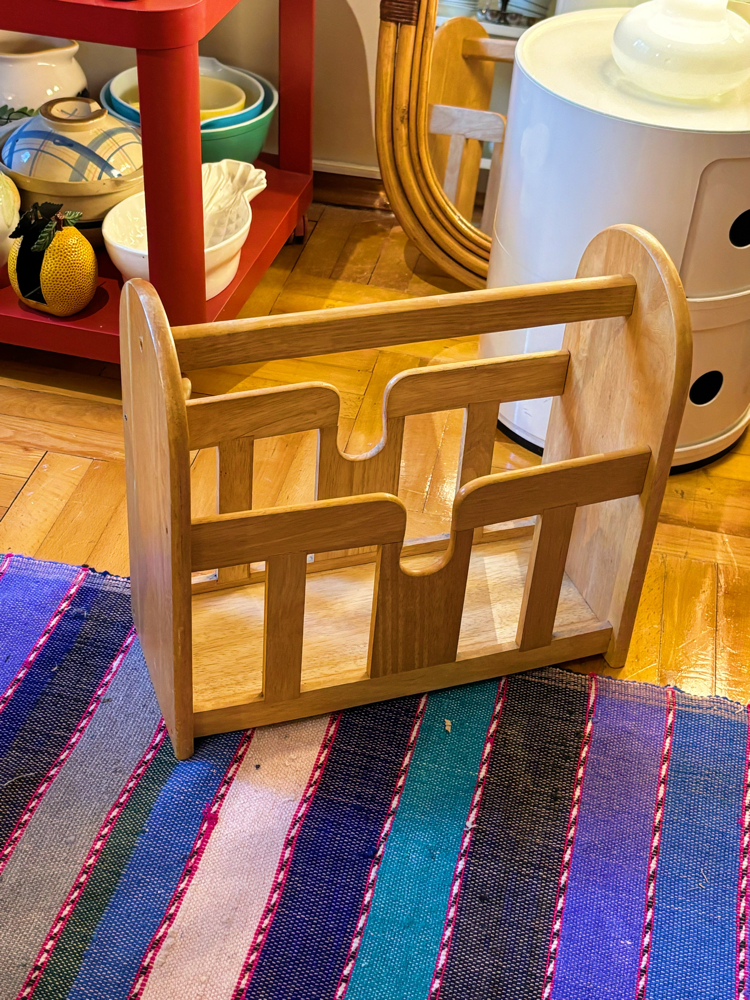 50’s Midcentury Pale Wood Magazine Rack