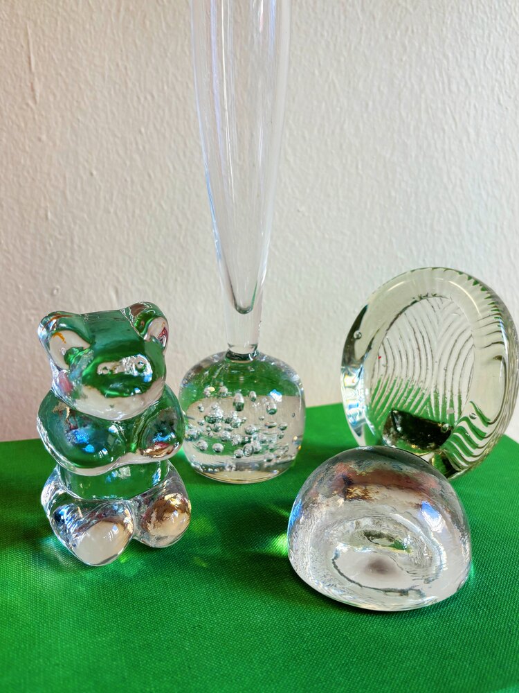 Hand Blown Bubble Glass Bud Vase 