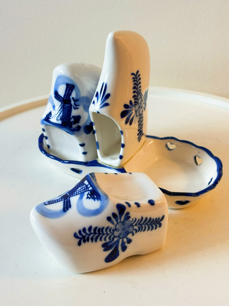 Delft Dutch Clog Porcelain Salt and Pepper Shakers
