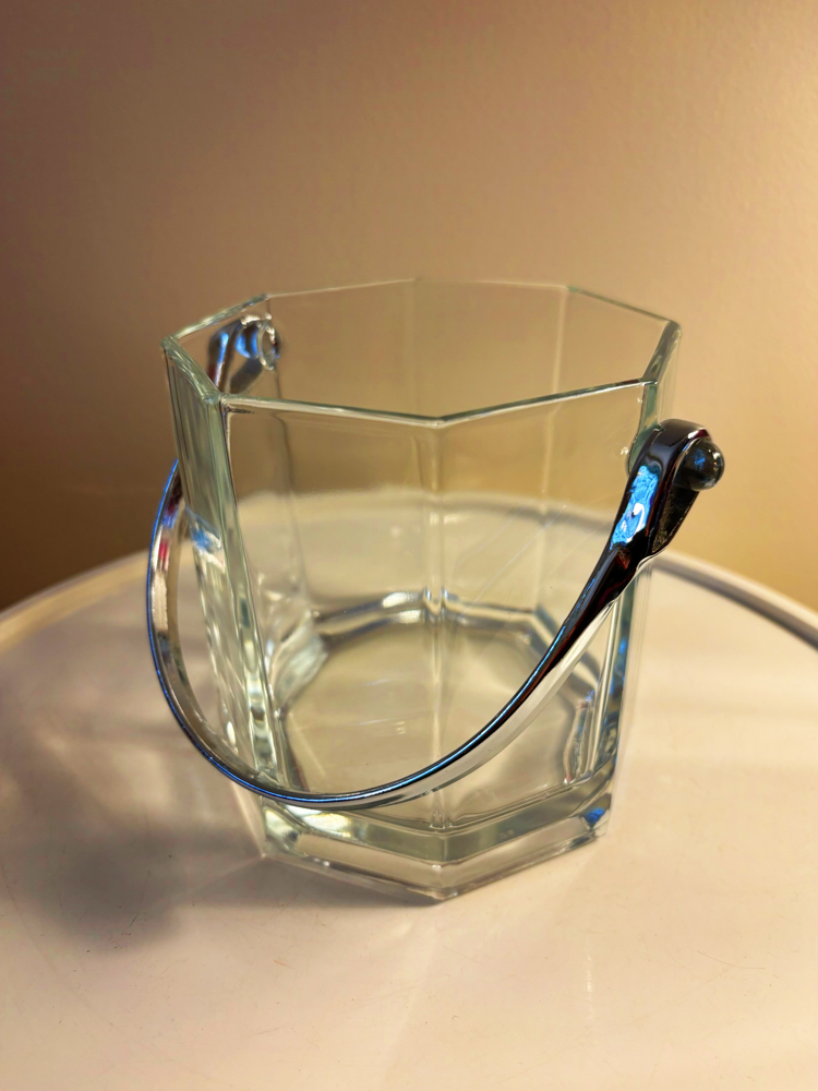 80’s Hexagon Glass Ice Bucket