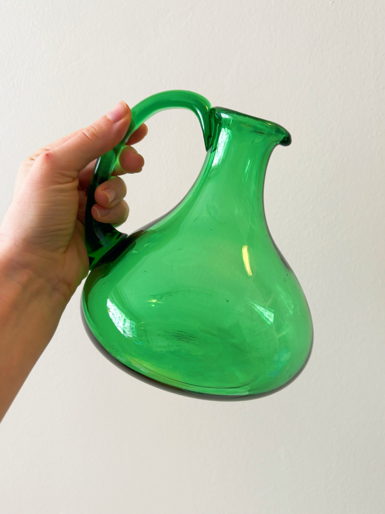 1960’s Emerald Green Glass Liquor Set 