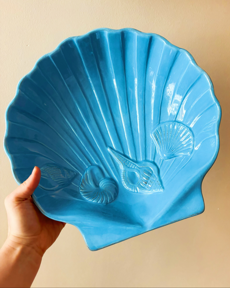 Blue Seashell Ceramic Bowl
