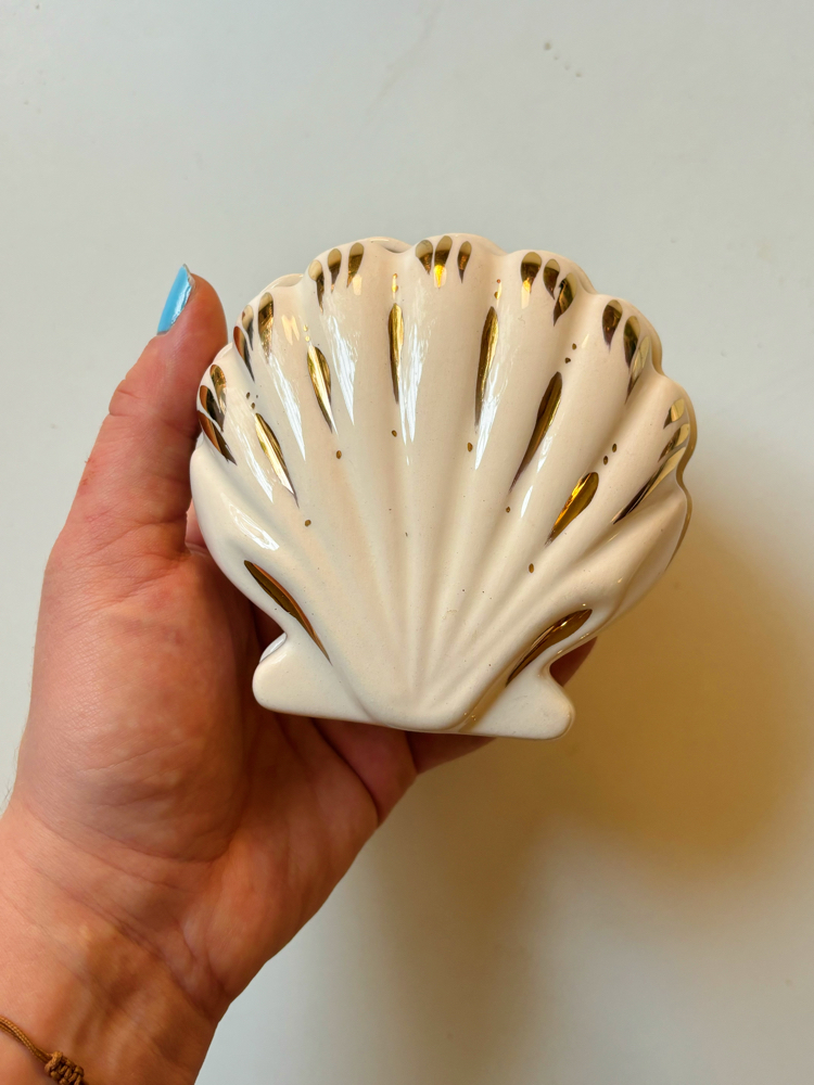 80’s Ceramic Seashell Jewelry Box
