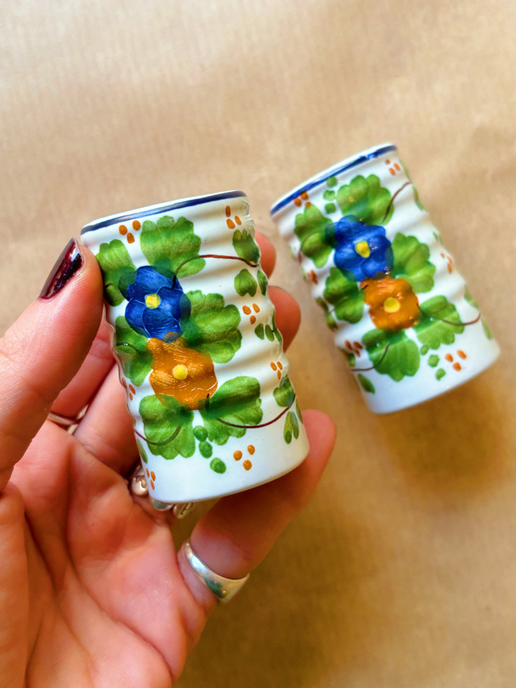 70’s Italian Hand Painted Candleholders 