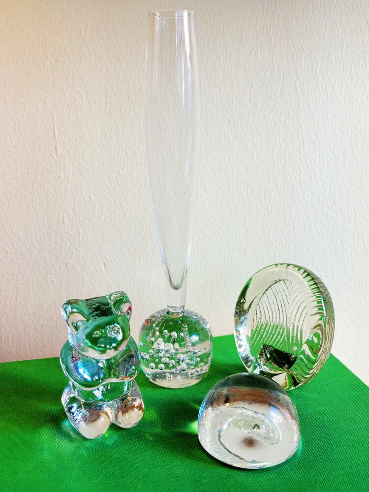 Hand Blown Bubble Glass Bud Vase 