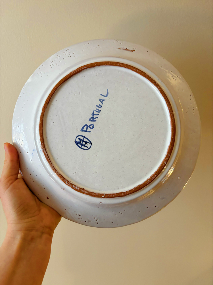 70’s Flower Pot Wall Plate from Portugal