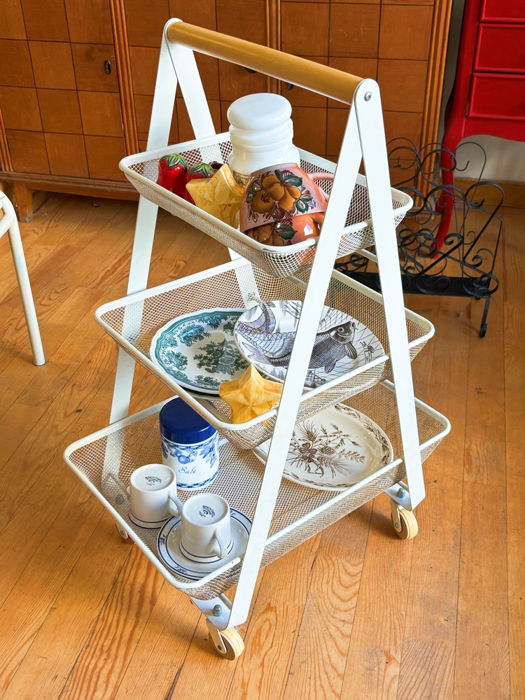 White Metal Utility Cart by Ikea