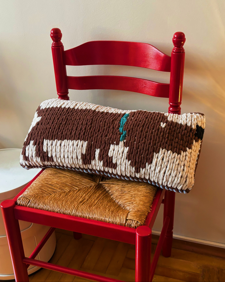 Hand-Knitted Sausage Dog Cushion 