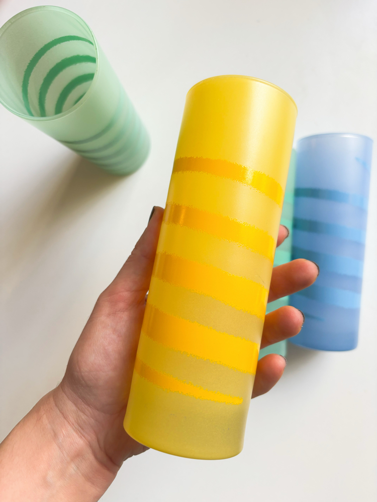 80’s Spiral Colorful Cocktail Glasses