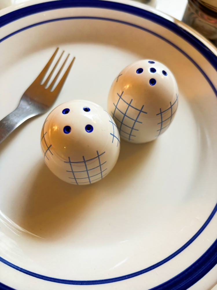 90’s Checkered Salt and Pepper Shakers 