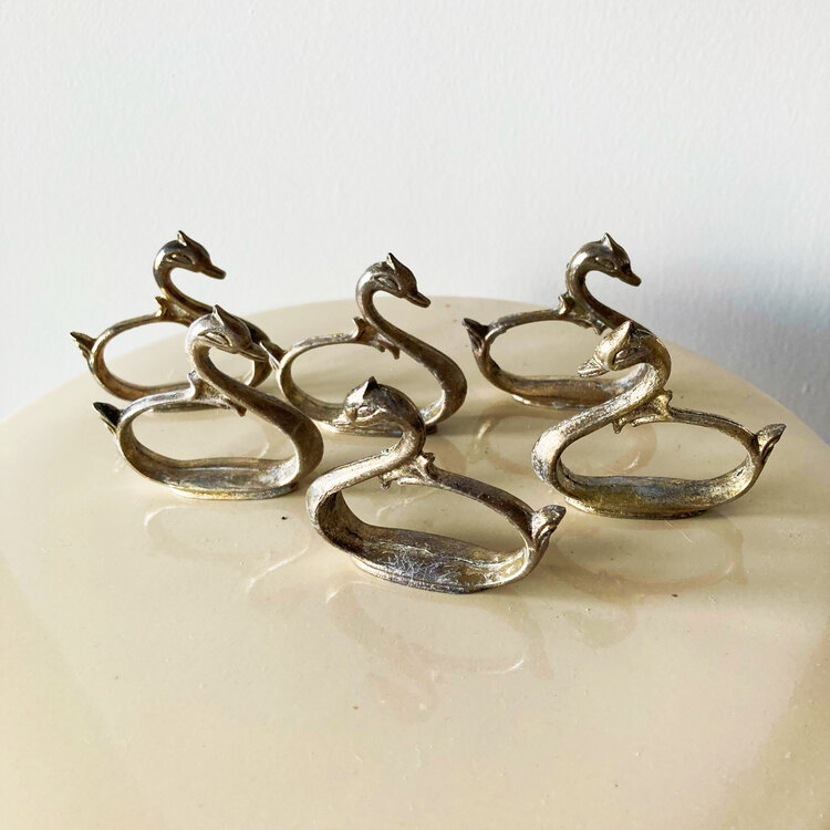 Silver Plated Duck Napkin Rings 
