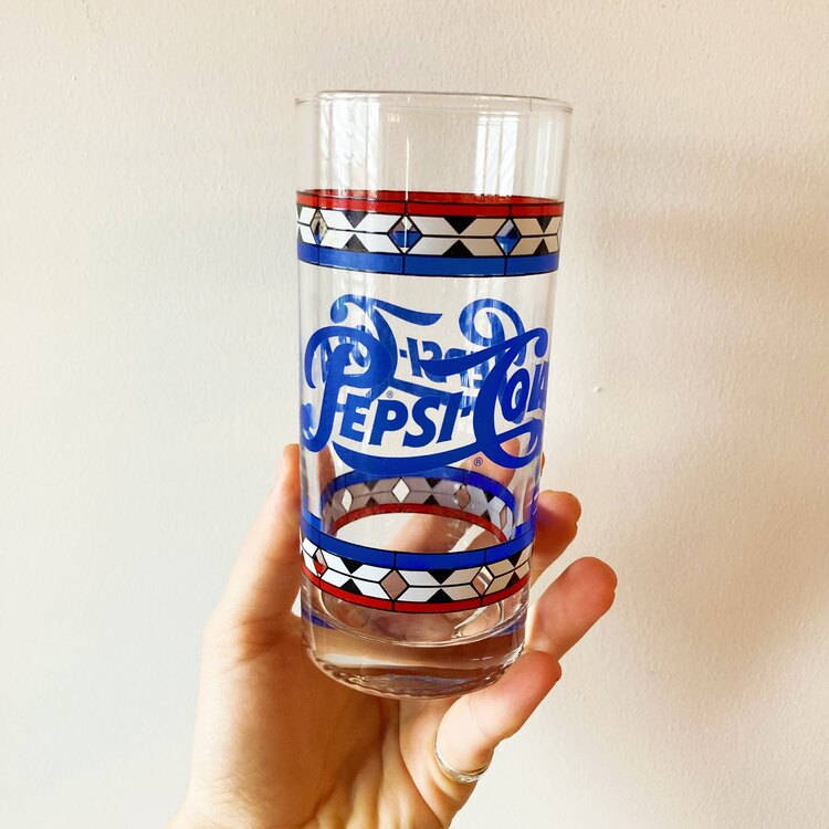 70’s Vintage Tiffany Style Pepsi-Cola Tumblers 