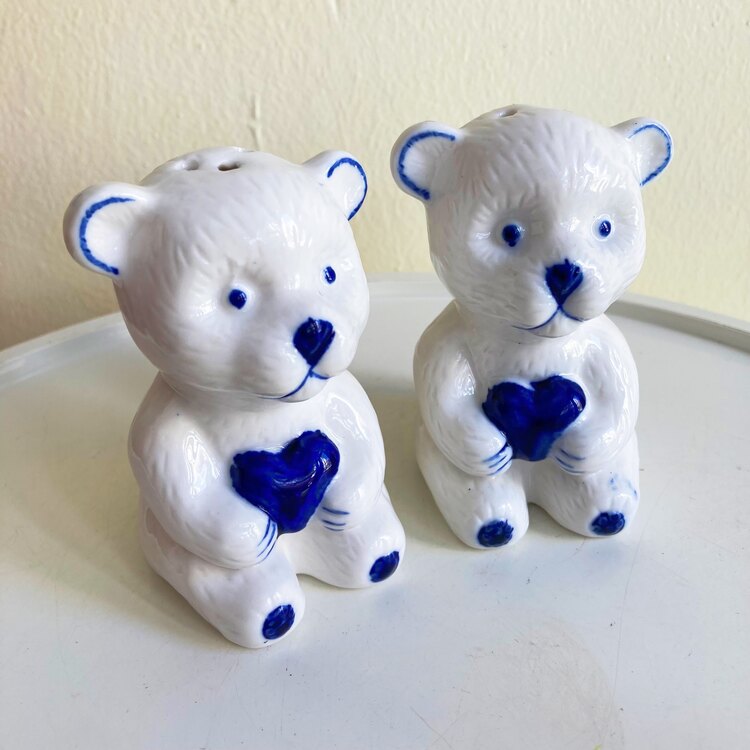 “Teddy Bears” Delft Salt and Pepper Shakers