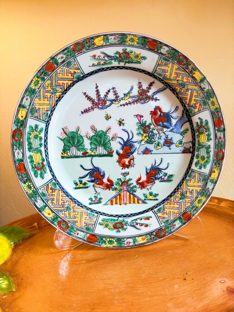 60’s Chinese Hand Painted Wall Plate