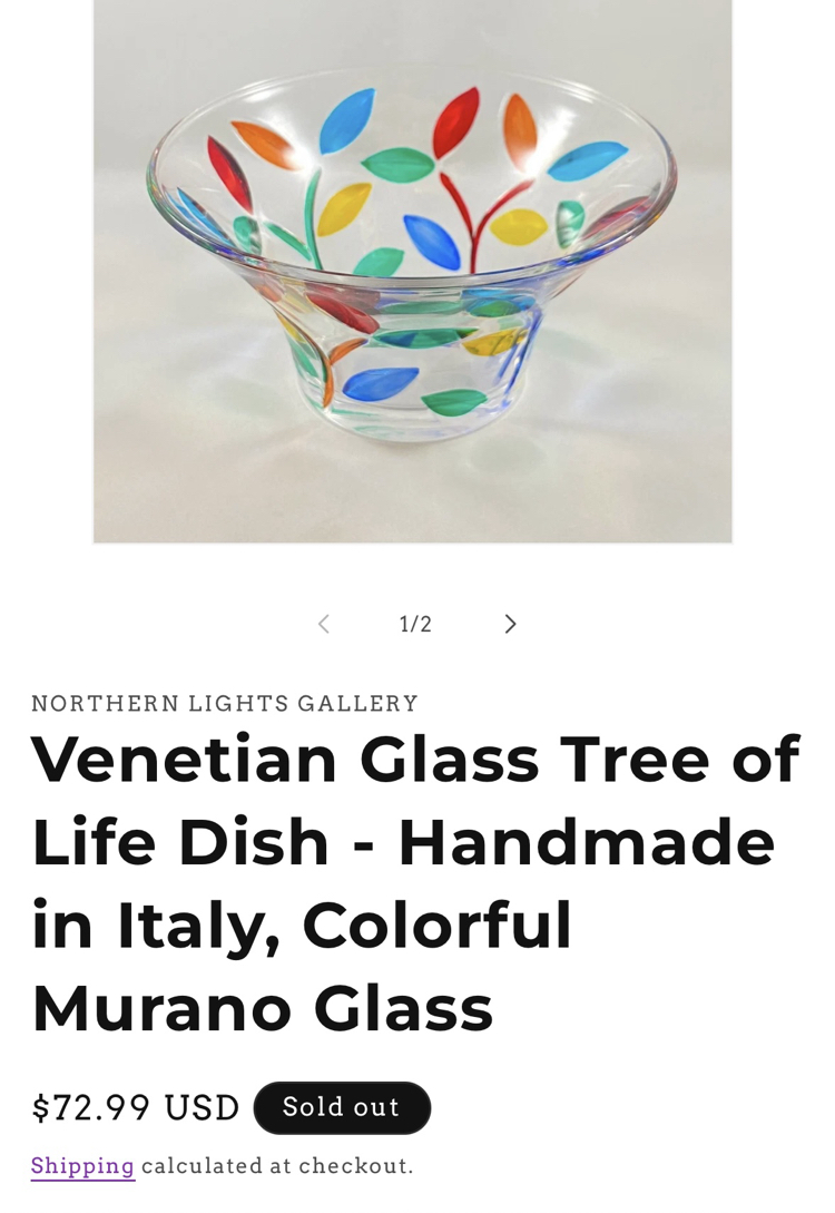 Italian Handmade Crystal Candy Bowl