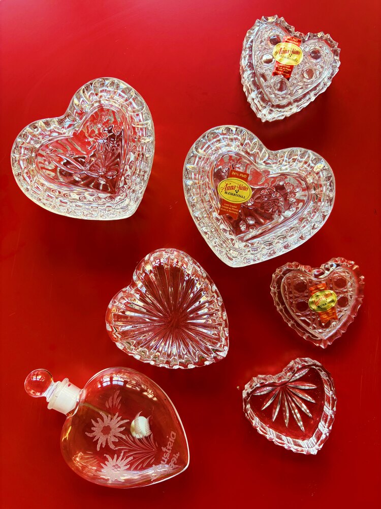 60’s German Heart Shaped Crystal Box