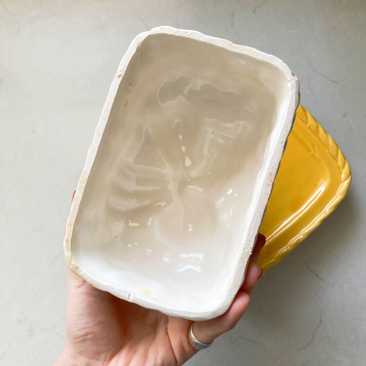 Fruit Embossed Handmade Ceramic Butter Box