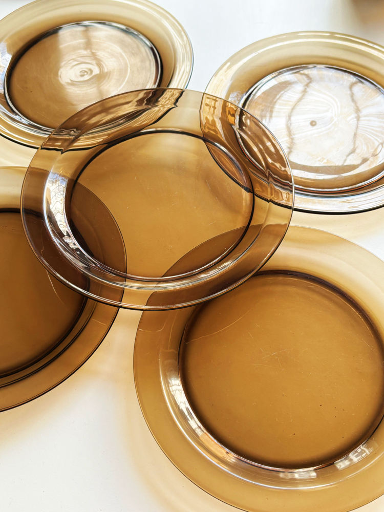 80’s Vereco Smoky Glass Plates