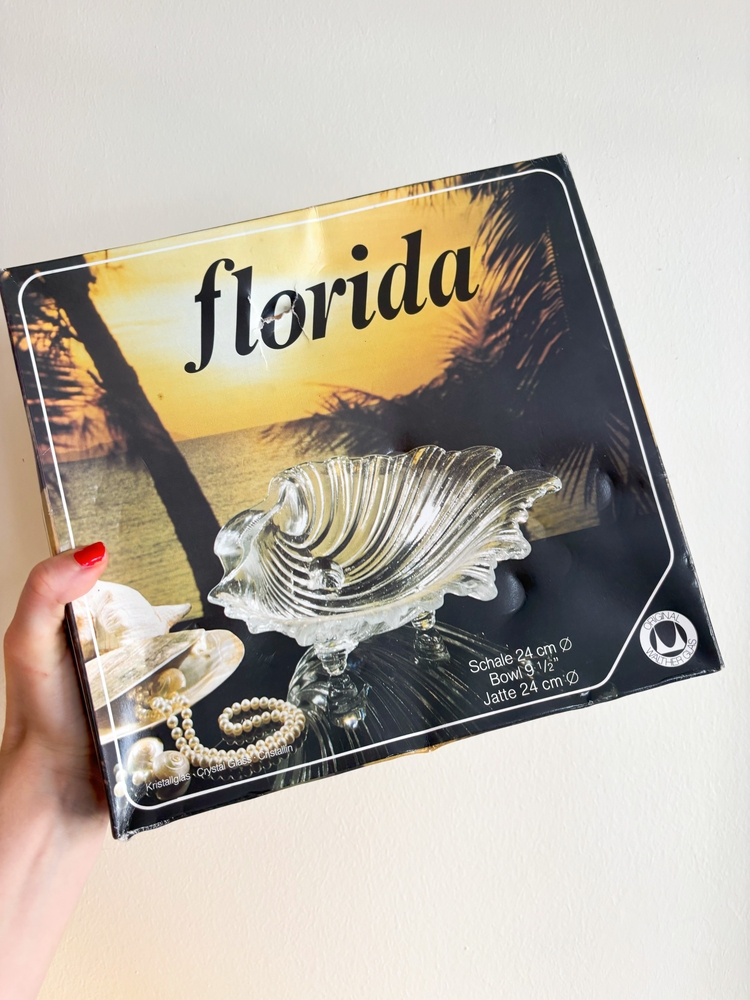 80’s German Crystal Seashell Bowl