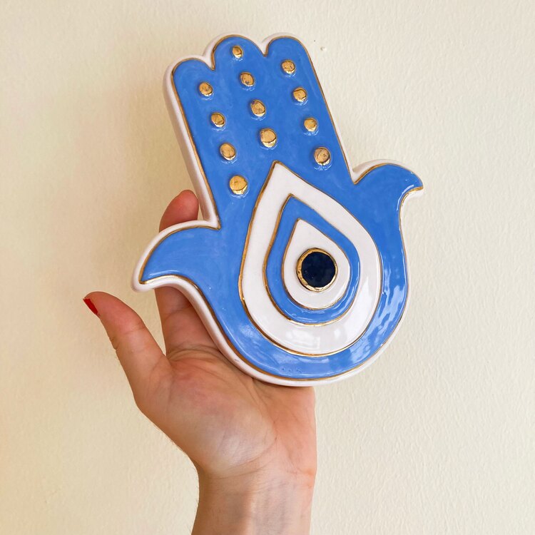 Handmade Ceramic Funky Evil Eye Wall Decor