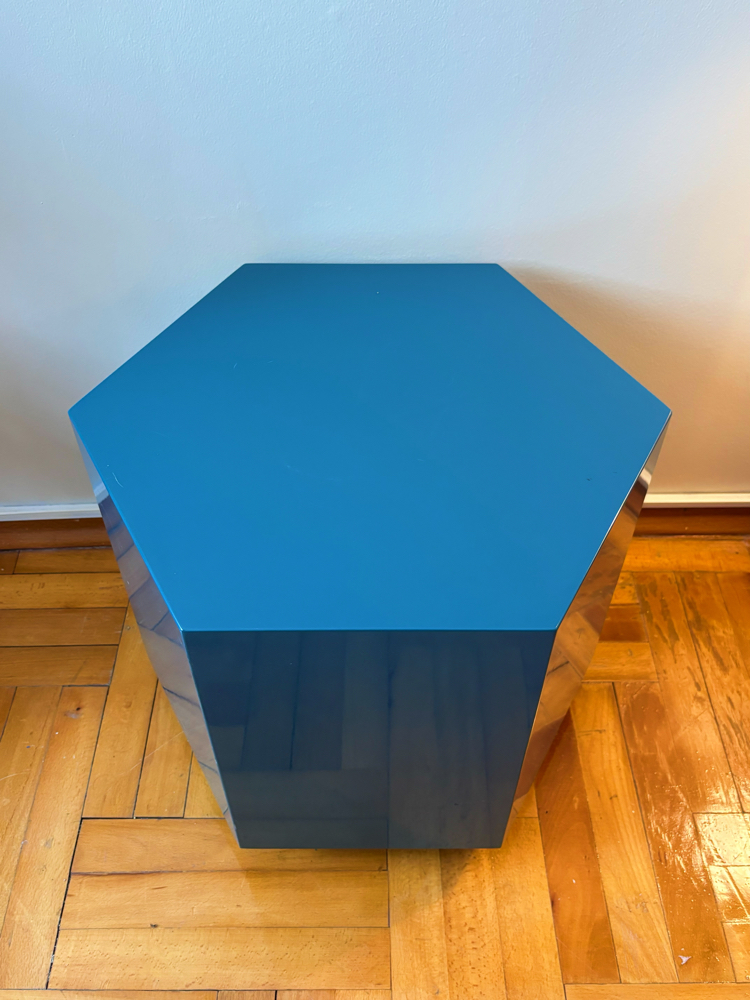 80’s Memphis Style Petrol Blue Table