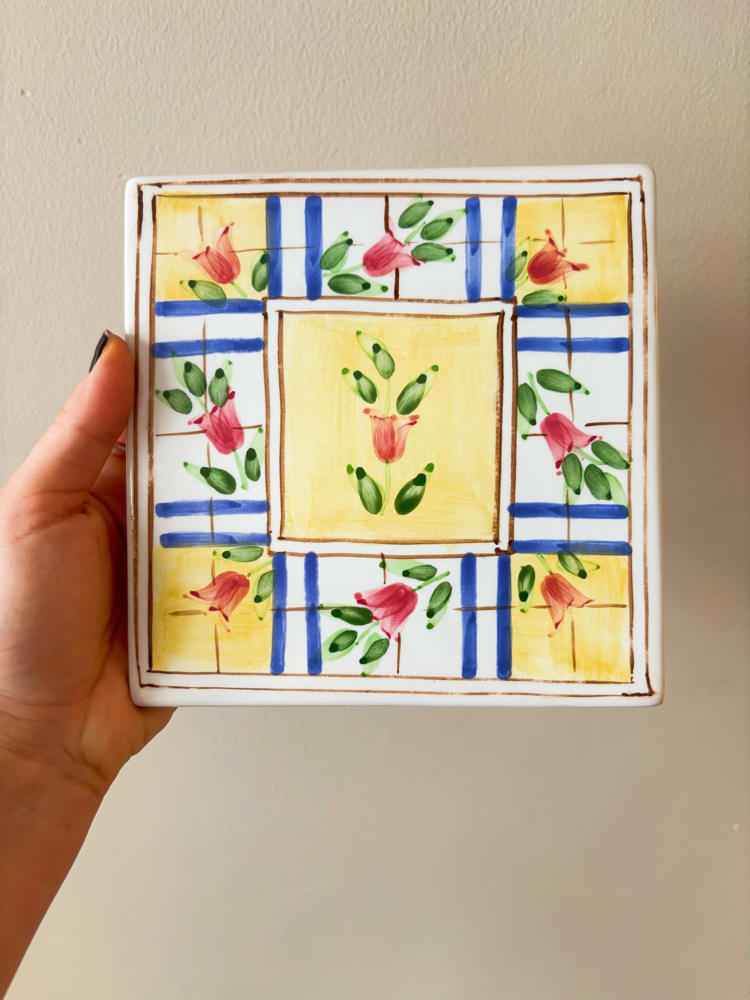 Hand Painted Ceramic Trivet