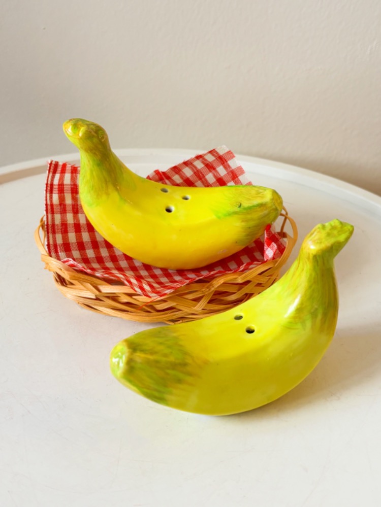 Ceramic Bananas Salt and Pepper Shakers