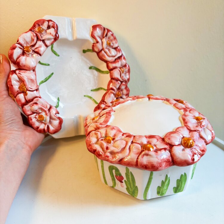 Handmade Floral Ashtray 