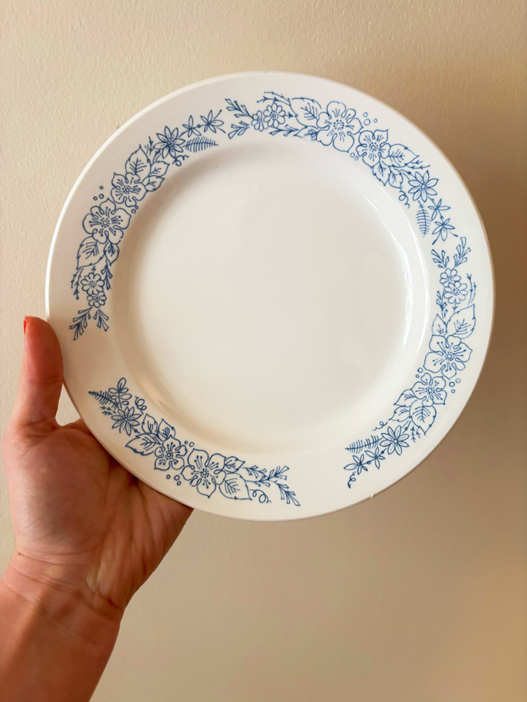 70’s Russian Blue Floral Ceramic Vintage Plates
