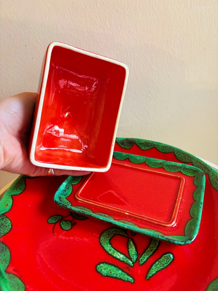 70’s German Tomato Red Butter Box