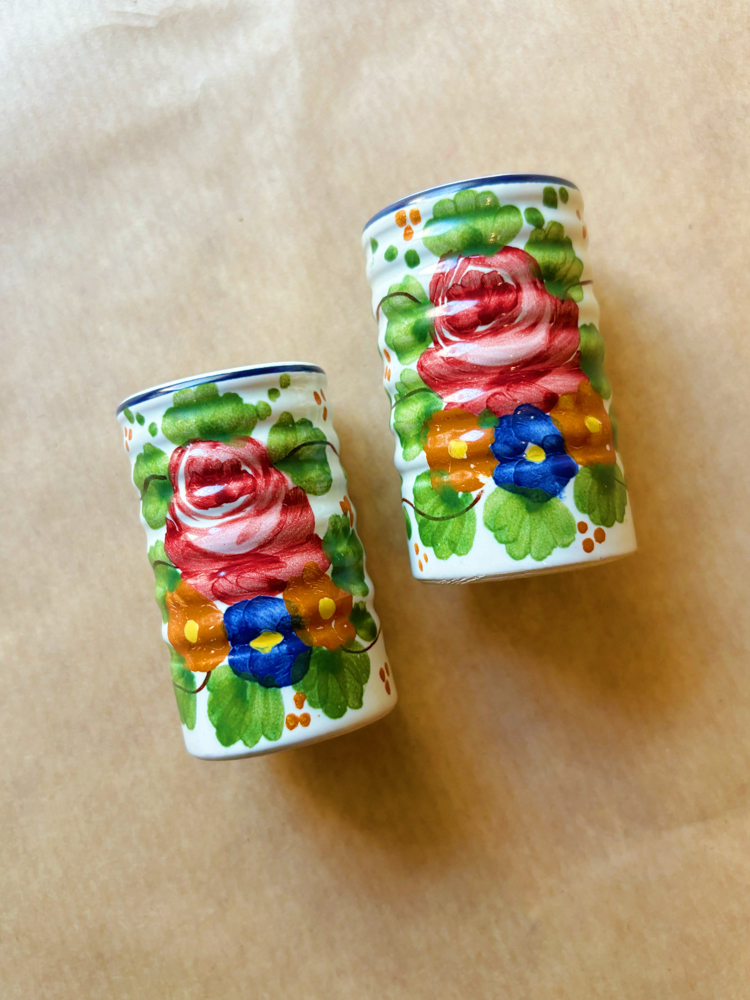 70’s Italian Hand Painted Candleholders 