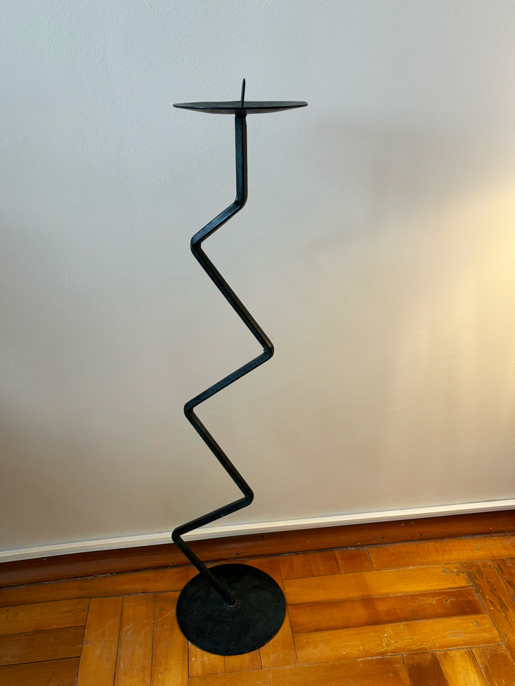 Cast Iron Zigzag Candelabra