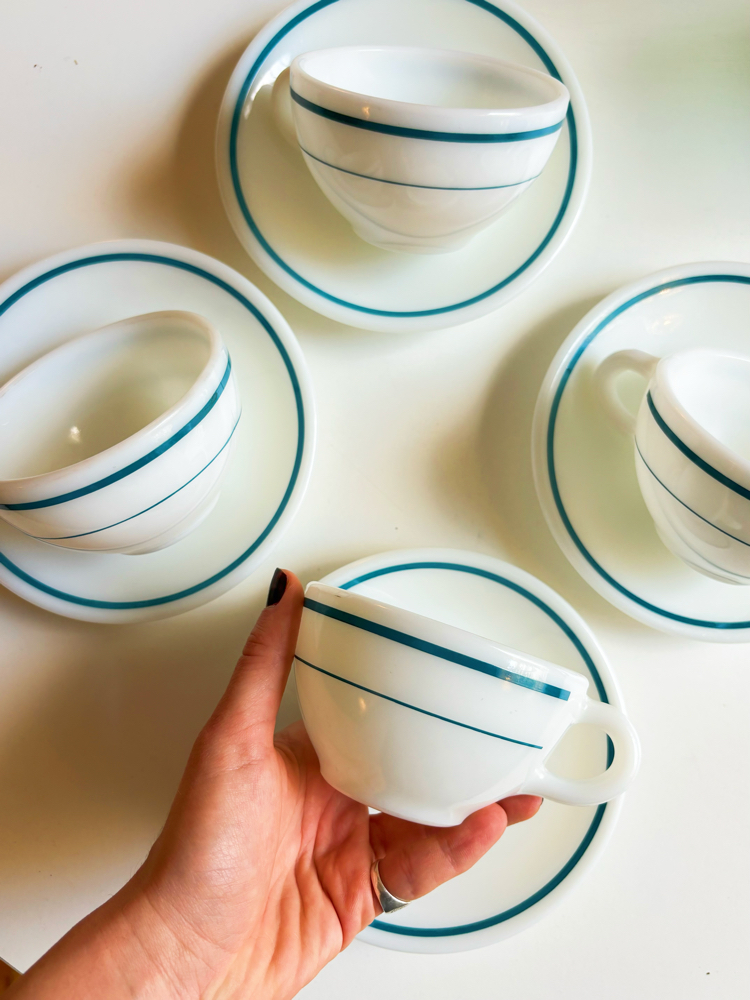 80’s American Corning Pyrex Opaline Teacups