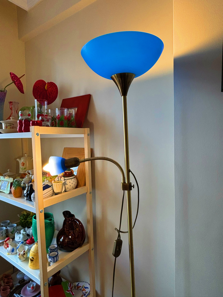 80’s Cobalt Blue & Brass Floor Lamp 