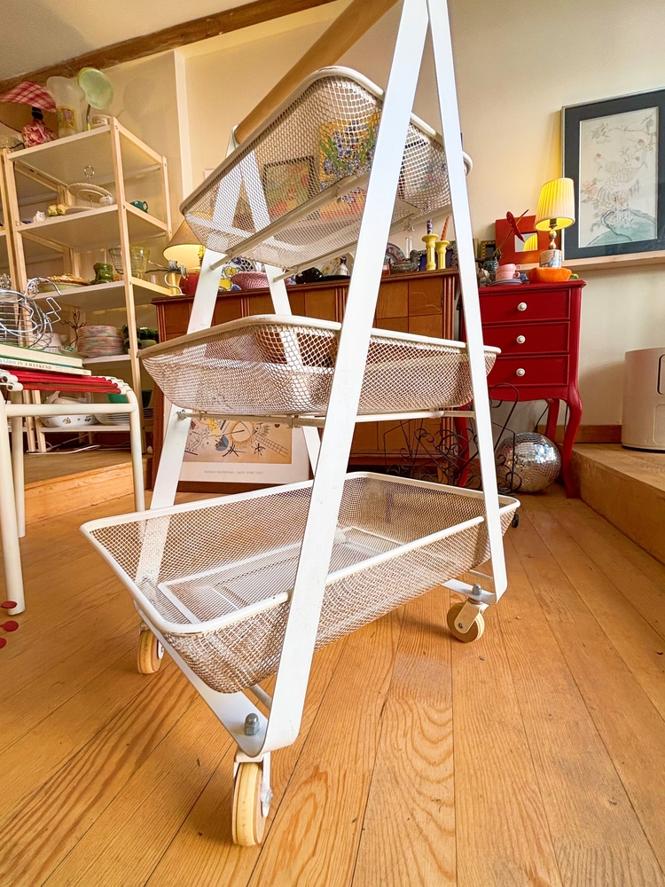 White Metal Utility Cart by Ikea