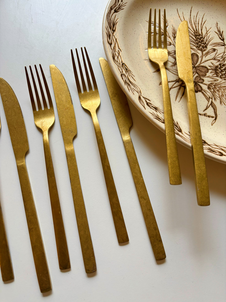 Vintage Brass Cutlery Set