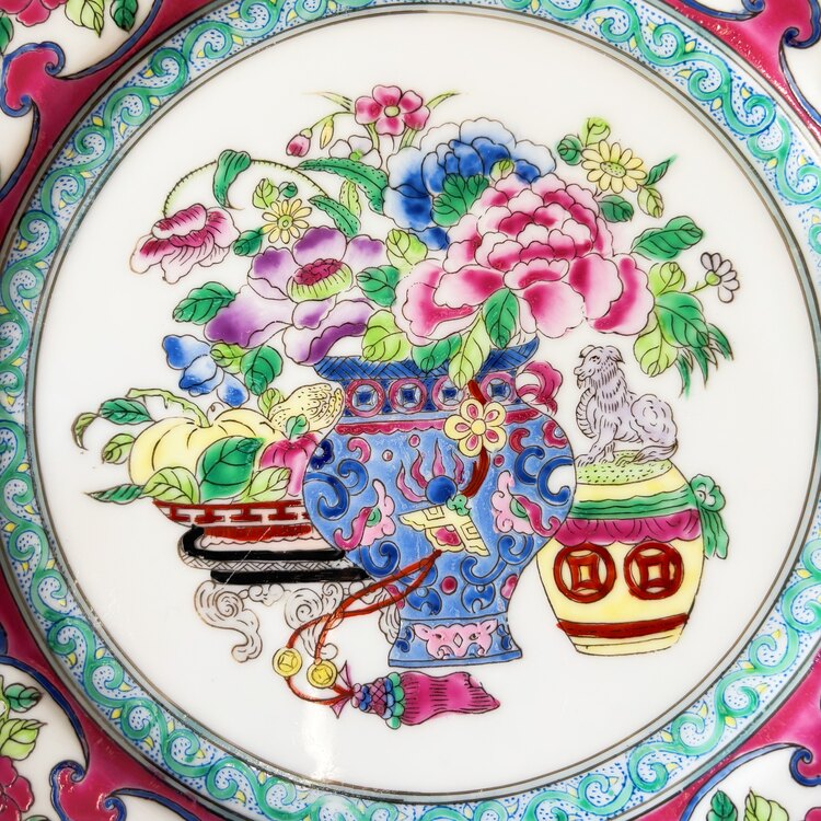 Vintage Porcelain Hand Painted Wall Plate 