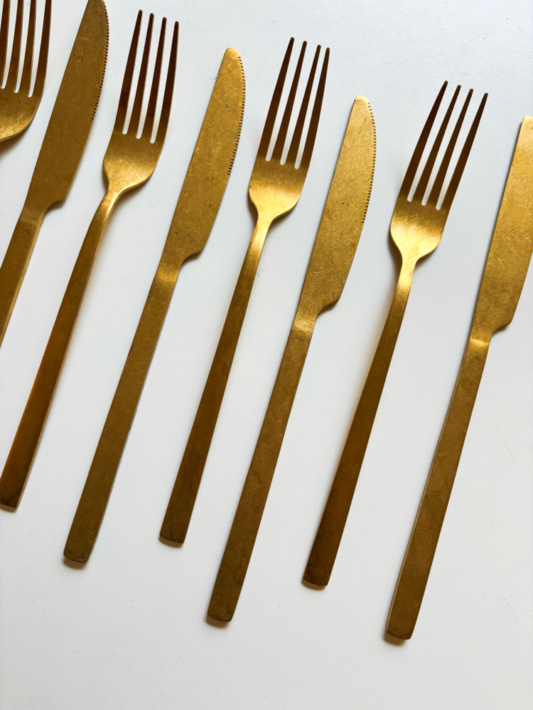Vintage Brass Cutlery Set