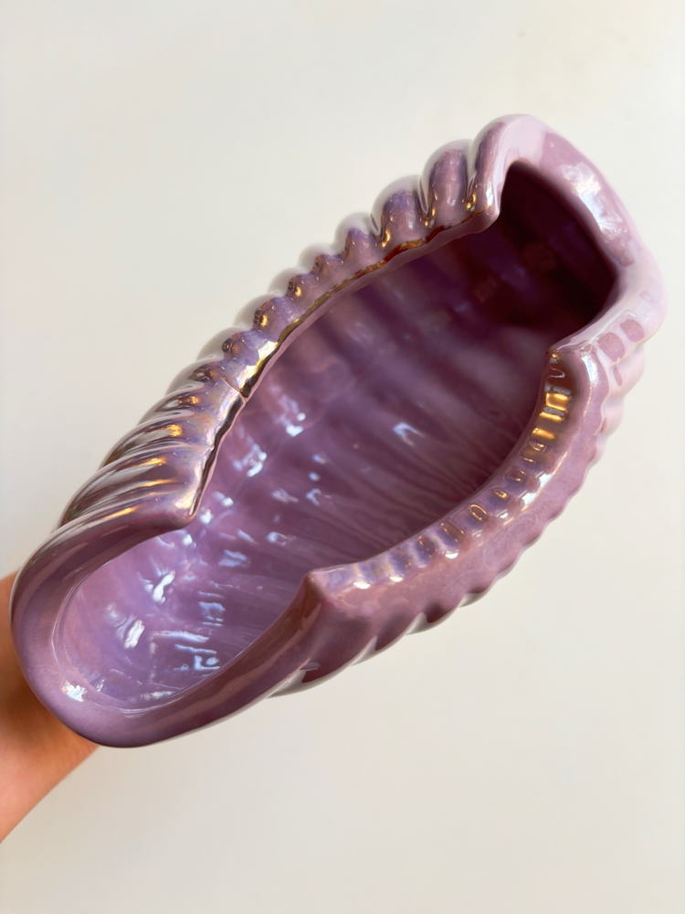 80’s Iridescent Purple Seashell Ashtray