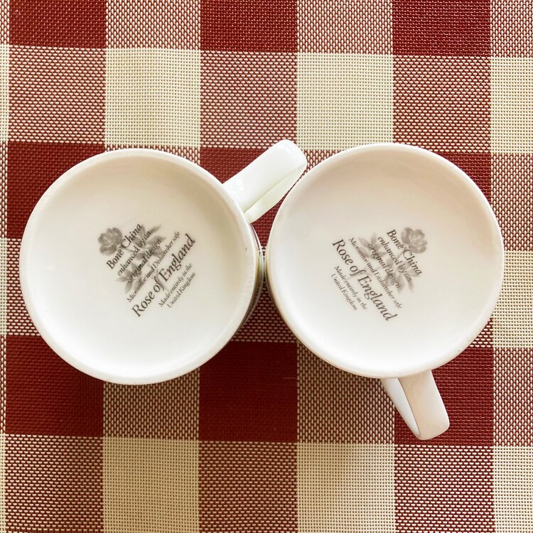 English Porcelain Teddy Bear Mugs 