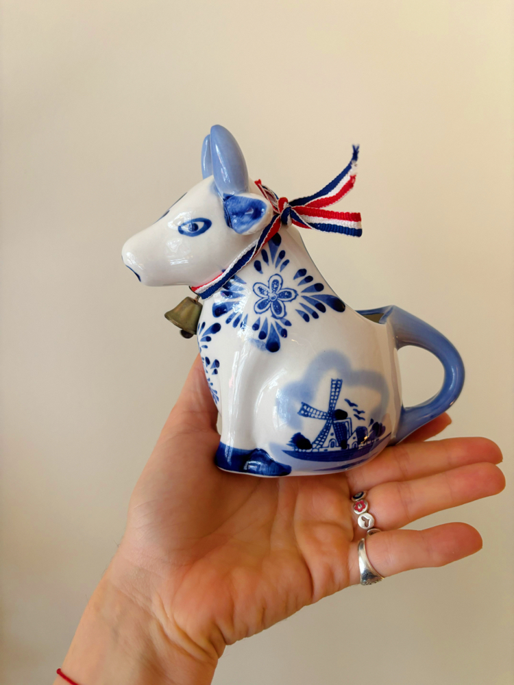 Dutch Delft Porcelain Cow Milk Jug