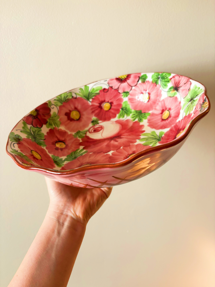 Italian Hand Painted Large Ceramic Bowl