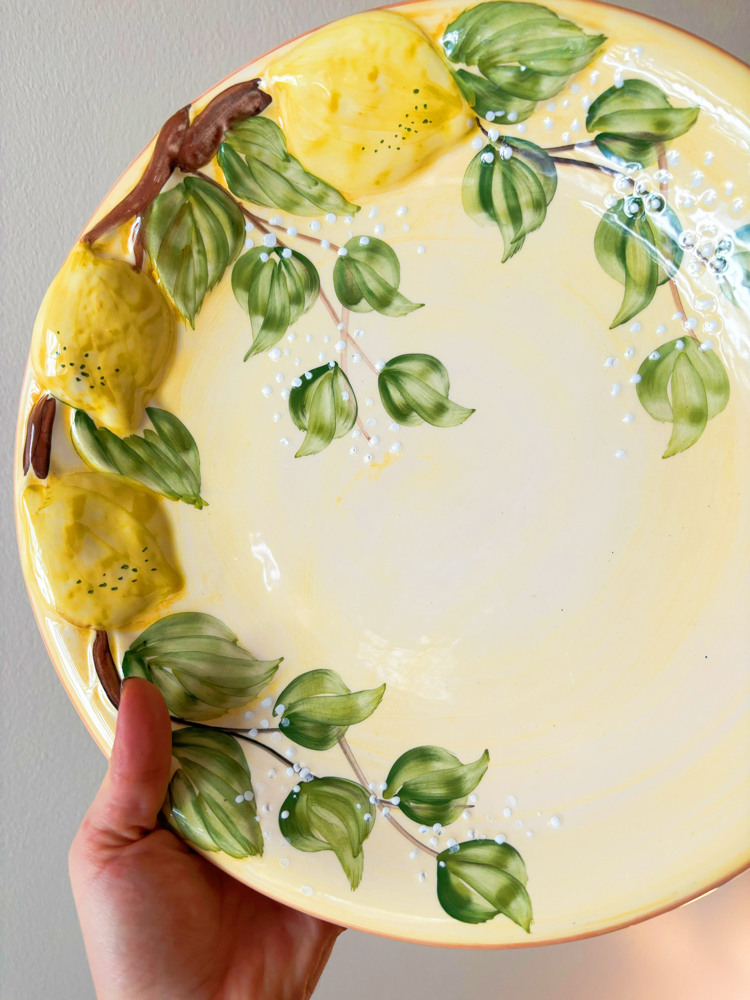 Italian Lemon Embossed Handmade Ceramic Plate 