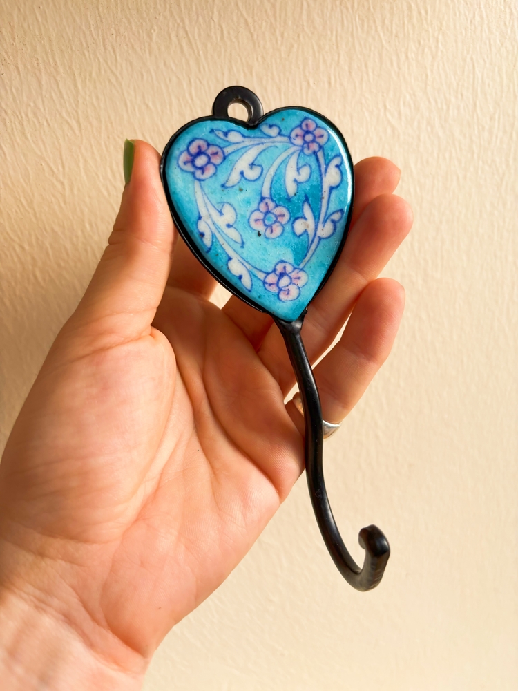 Handpainted Ceramic + Cast Iron Wall Hooks