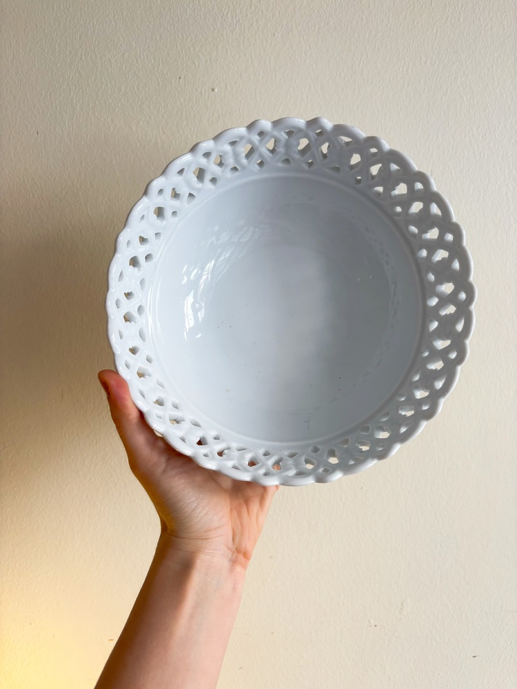 80’s White Porcelain Lace Bowl
