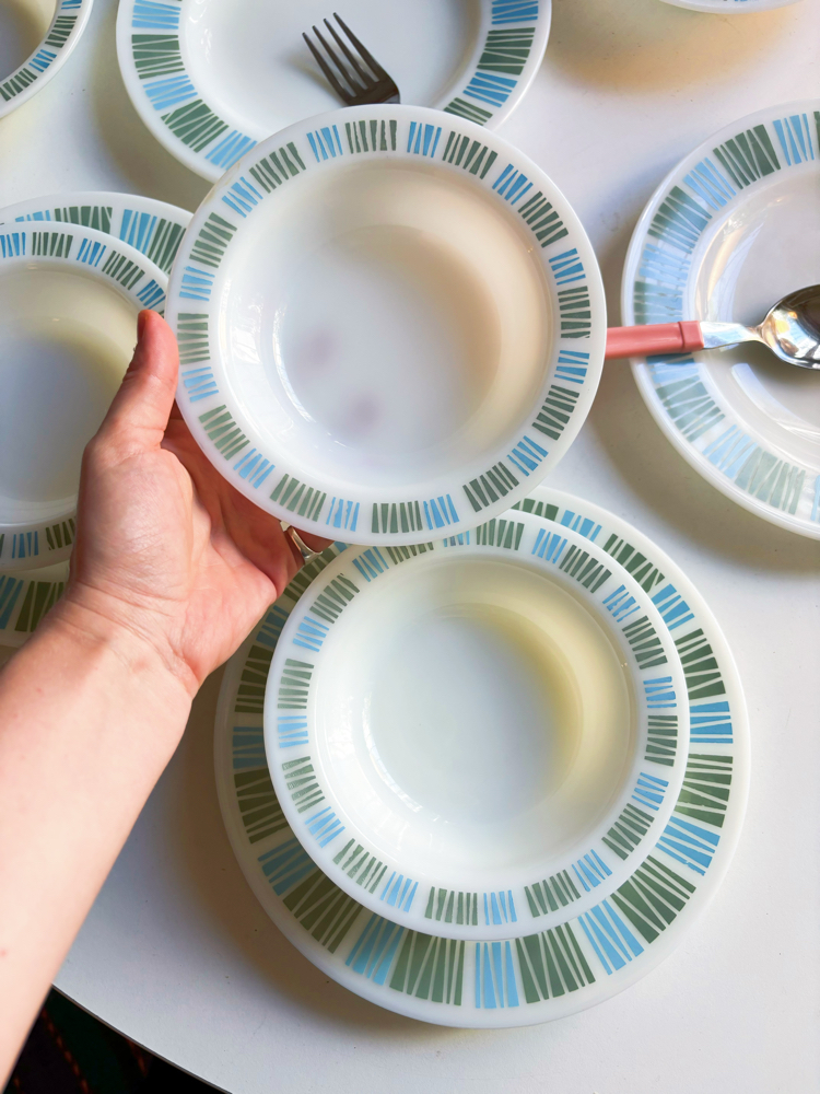 60’s English Opaline Matchmaker Plates