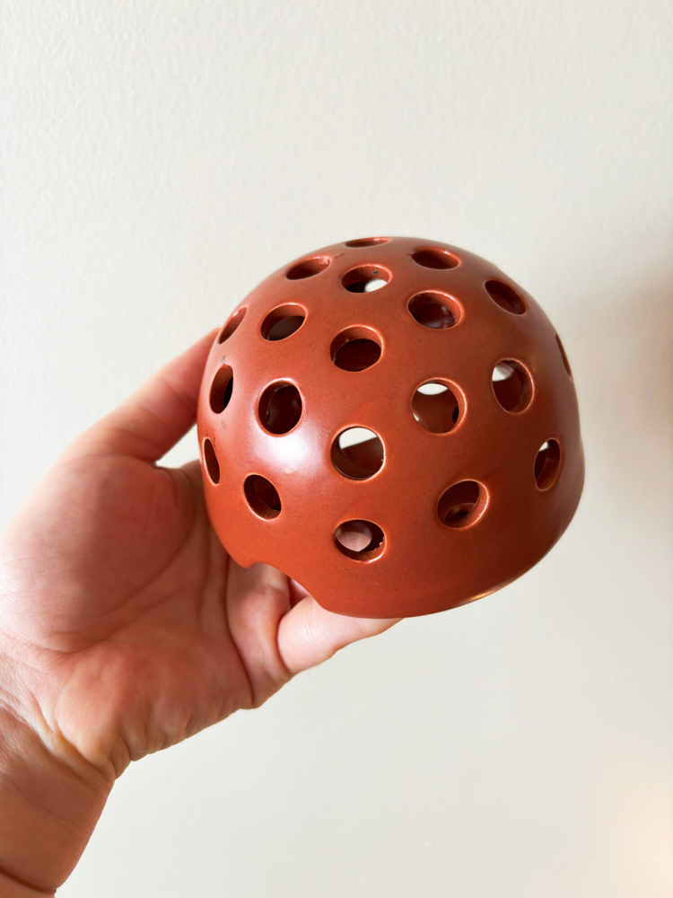 Brown Matte Ceramic Flower Frog